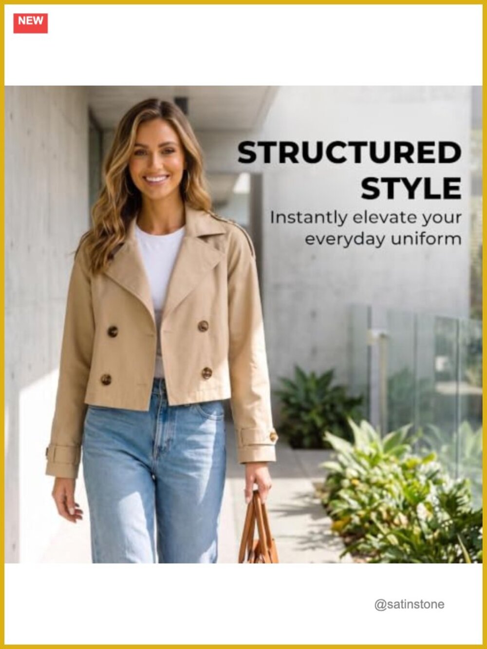 Oversized Cropped Lapel Jacket โ Relaxed Fit Double-Breasted Trench - Picture 5 of 6